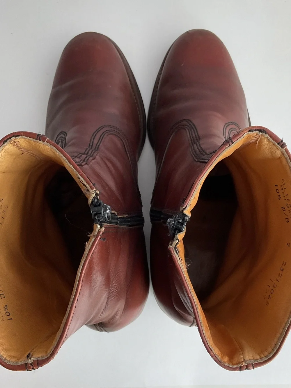 Handmade Brown Leather Side Zipper Ankle Boots #232/3065 Men’s Size 10.5 D